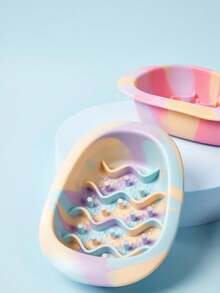 PETSIN 1 Bát đựng thức ăn chậm chống trượt bằng silicon đa năng cho thú cưng, nhiều màu sắc và thời trang, dành cho chó và mèo, thiết yếu cho việc cho ăn đa năng, thiết kế chống phồng để thúc đẩy việc ăn uống lành mạnh - Nhiều màu - Xem 4