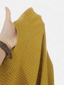 SHEIN Young Girl Colorblock Heart Jacquard Sweater & Knit Pants Set,In Fall/Winter - Yellow - View 11