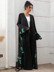 Yasmyna 休闲宽松时尚百搭长袖女式阿拉伯长袍 - 綠色 - 查看 4