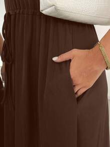 Shapeblank Plus-Size Women's Summer Dress, Short-Sleeved Dress, Black Dress, Casual Women's Clothing Summer Dresses For Women Holiday Dress - Brown - View 6