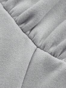 SHEIN EZwear 秋冬撞色落肩拉链连帽衫、长袖上衣