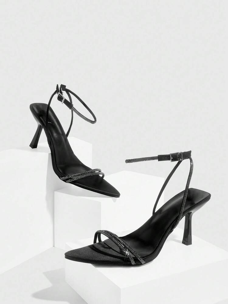 CUCCOO SZL Women's Fashionable Black Sexy High Heel Sandals
