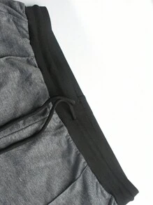 Manfinity Homme 男士撞色T恤&腰部抽繩衛褲 - 深灰色 - 查看 6