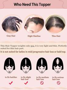 9 AM Hair 10英寸女士假发片，真人发假发片，适合头发稀疏的女士，带刘海的真人发假发片，夹式接发 - S2 - 查看 7