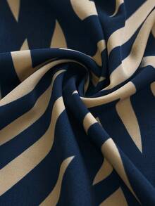 女式松紧腰侧开衩假日休闲半身裙（随机印花）女式长裙 - 彩色 - 查看 6