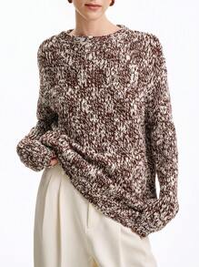 Aalyst Casual Snowflake Pattern Brown Long Sleeve Sweater For Women, Autumn/Winter Fall Cloth For Women - Brown - View 3