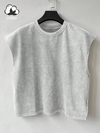 Claim Dot ملابس علوية كاجوال للرجال بأكتاف واسعة مغسول بطريقة عتيقة