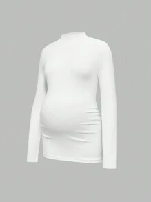 Modmama 秋装，秋季服装，孕妇装 秋季服装 孕妇装 休闲纯色立领修身T恤 孕妇衬衫 孕妇衬衫 长袖孕妇上衣 弹力孕妇衬衫 长袖孕妇衬衫 - 彩色 - 查看 5