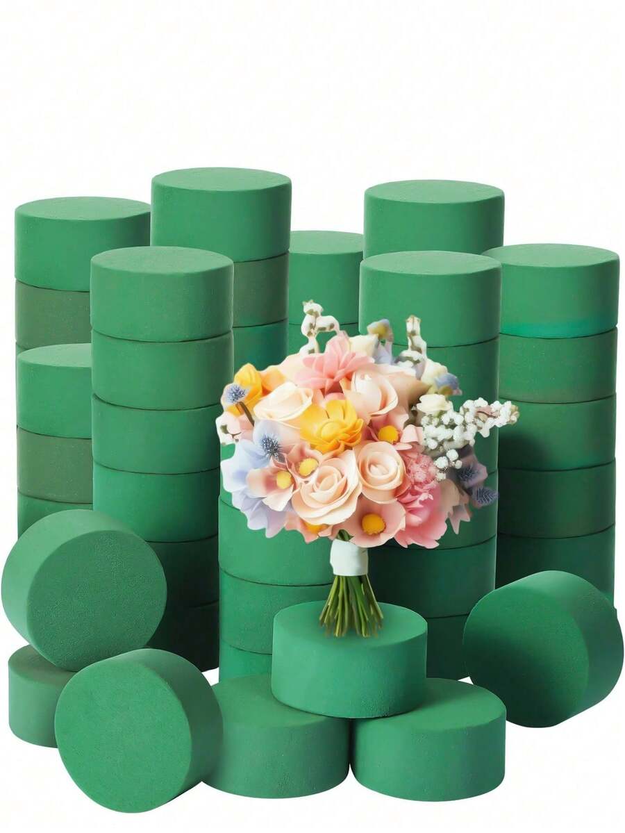 20pcs/10pcs/8pcs/1pc/2pcs/4pcs/6pcs 5.51in X 3.14in X 1.77in Wet And Dry Flower Foam Brick, Green Polystyrene Foam Block For Flower Arrangement, Plant Decoration And Handicrafts, Suitable For Wedding Decoration, Bridal Backdrop, Wedding Arch, Tabletop Centerpieces, Bouquet Filler, Also Applicable For Christmas, Halloween, Thanksgiving, Back To School, Valentine's Day, Teacher's Day, Mother's Day - Multicolor - View 1