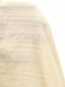 Dazy Plus Áo sơ mi vàng cỡ lớn dành cho nữ có cổ, tay rộng, họa tiết ren và sọc tương phản, áo dài tay mùa thu - Màu vàng - Xem 8