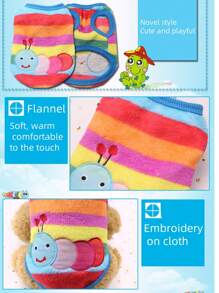 1pc Cartoon Caterpillar Embroidered Pet Tank