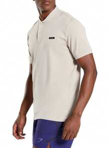 Calvin Klein STRETCH PIQUE STAND - Beige - View 3