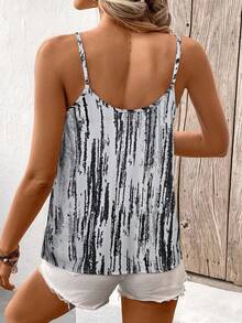 EMERY ROSE Regata Casual com Estampa Gráfica e Listras Coloridas para Mulheres - Multicolorido - Visão 2