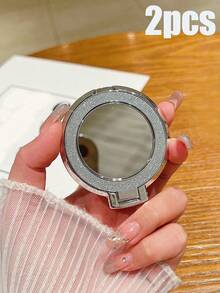 SHEIN 1 pièce Support magnétique pour téléphone portable, autocollant magnétique pour téléphone portable, support tout-en-un, miroir, papillon pailleté