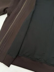 INAWLY 女士纯色落肩长袖宽松休闲棒球领夹克