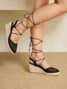 Styleloop Women's Casual Fashion Versatile Simple Breathable Wedge Shoes - Black - View 6