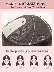 Tóc giả 9AM Hair 14" dành cho nữ, tóc giả làm từ tóc thật, kích thước 8x8 inch, đế lớn, thích hợp để đội hàng ngày và tạo kiểu. Trang phục mùa đông, Giáng sinh, Halloween, trang phục mùa thu dành cho nữ. - Natural Black - Xem 9