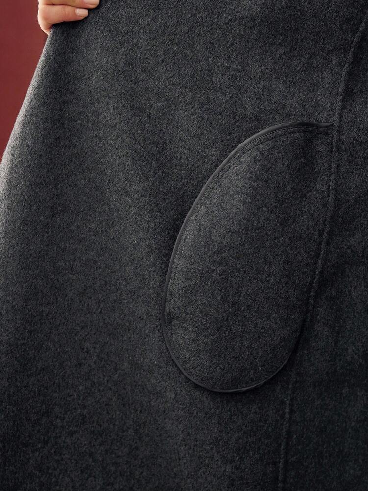 WOOL BELTED SPLIT OVERCOAT