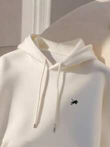 Franclia 女士休闲宽松连帽长袖运动衫，适合日常穿着 - 白色 - 查看 3