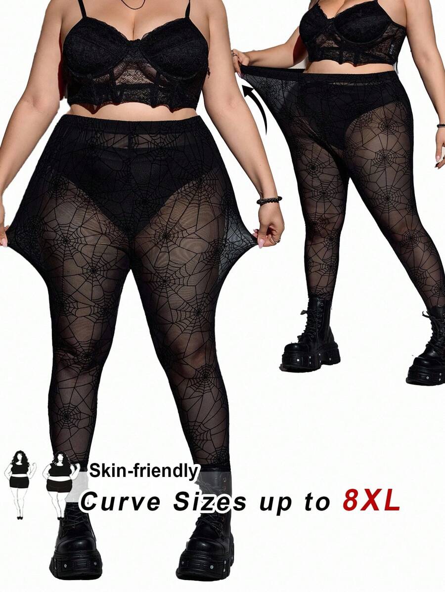 SHEIN CURVE+ 加大码不对称下摆口袋连衣裙哥特/哥特式女装/万圣节加大码/万圣节服装