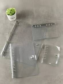 SHEIN 1 创意账本，PVC，触感活页本，笔记透明笔记本外壳 - 無色 - 查看 8