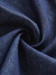 SHEIN MOD MOD Women's Halter Neck Backless Denim Jumpsuit