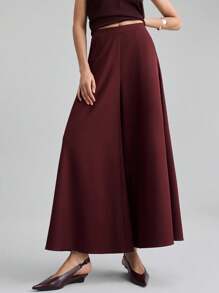 Ontre 2025 New Women's Clothing, Autumn/Winter Apparel, All Season Wear, Winter Outfits, Back To School Looks For Women, Halloween & Christmas Outfits, Women's Teacher Attire, Casual Outings, Night Out Dresses, Wedding Guest Dresses, Elegant Wedding Guest Attire, Church Outfits For Women, Business Casual, Women's Business Casual Solid Color Pocket Wide Leg Loose Purple Suit Pants