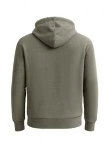Hugo Boss Men's Drawstring Hooded Long Sleeve Casual Versatile Sweatshirt - 076 Open Grey - View 5
