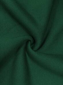 Manfinity Dauomo 男式纯色落肩长袖拉链前开休闲连帽衫，秋季 - 綠色 - 查看 4