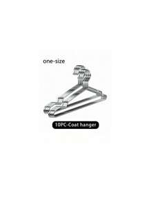 SHEIN 5pcs/10pcs Stainless Steel Hangers Reinforced Stainless Steel Hangers, Ultra-Thin Space Saving Hangers, Thin And Stylish Silver Hangers
