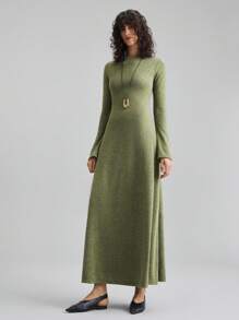 Ontre 2025 Nueva ropa de mujer, prendas de otoño/invierno, ropa para todas las estaciones, ropa de invierno, atuendos de regreso a la escuela para mujeres, disfraces de Halloween y Navidad, atuendo de maestra para mujeres, salidas casuales, vestidos para salir de noche, vestidos de invitada de boda, vestidos elegantes de invitada de boda, atuendo de iglesia para mujeres, vestido casual verde de manga larga y cuello redondo para negocios casuales - Verde - Ver 5