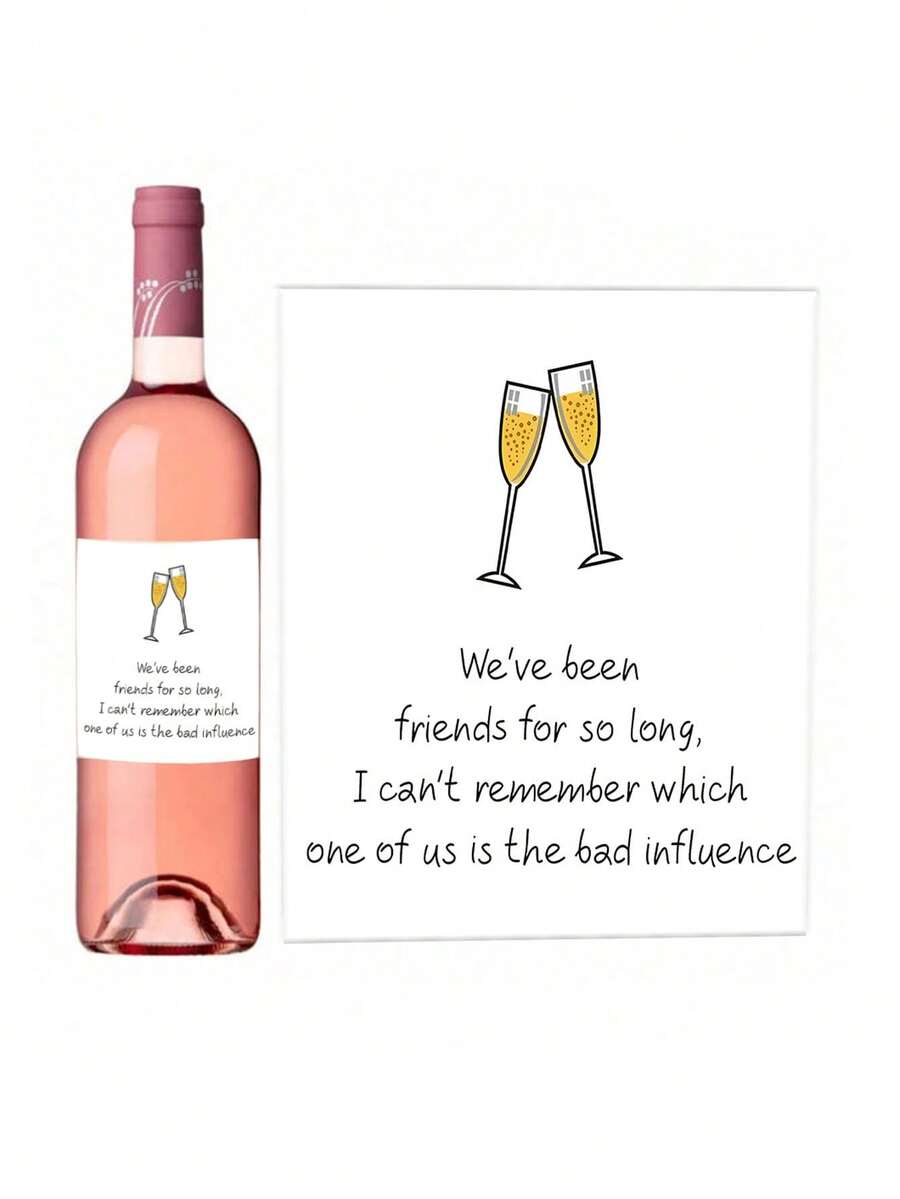 4Pcs/8Pcs/12Pcs/ Funny Birthday Wine Bottle Label For Him Elder, Rude Birthday Wine Stickers For Dad And Grandpa, Wine Bottle Stickers For Party Decoration - Multicolor - View 1