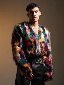 FeverCity 男士针织休闲宽松长袖夹克，时尚日常穿着，适合秋冬 - 彩色 - 查看 5