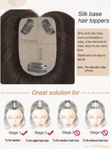 Hair Toppers For Women Real Human Hair 6 Inch Natural Black Hair Topper 2.6x4inch Base Real Hair Topper - Natural Black - View 3