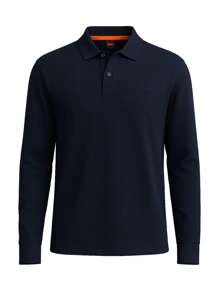 Hugo Boss Áo thun nam cổ polo dài tay thường ngày đa năng - 404 Xanh đậm - Xem 4