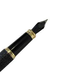 1 支 0.5 毫米磨砂黑色商务金属笔。适合日常书写、商务、办公室、学校和返校书法练习 - 黑色 - 查看 6