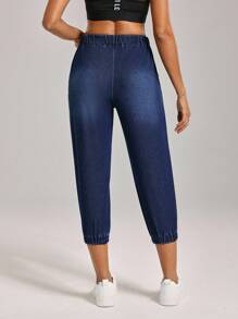 Flexra 女士褶裥设计休闲七分百搭牛仔裤