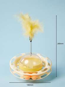 PETSIN 1PC Cat Leakage Wheel Toy Feather Teasing Cat Stick Cat Interactive Artifact Self Fun Soothing And Restless Consuming Cat Energy Cat Supplies - Multicolor - View 8