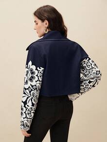 Anewsta 女士个性化定位丝网拼接长袖短外套，全新秋冬设计