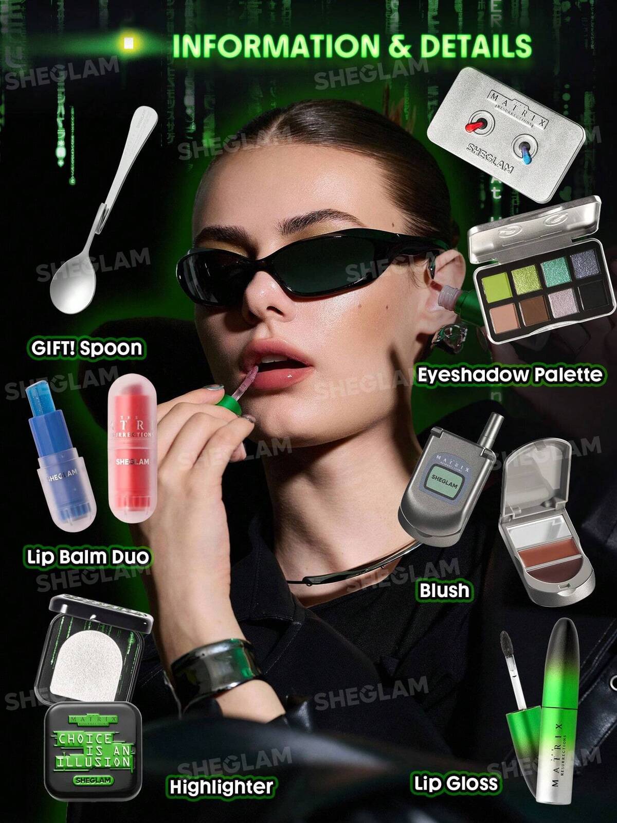 The Matrix Resurrections | SHEGLAM Full Collection Set Brand Beauty Cosmetic Makeup For Women And Girls