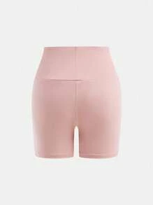 SHEIN Girlism 3条/套 少女修身休闲纯色舒适宽腰短裤 女童骑行短裤 女童瑜伽短裤 3条装短裤