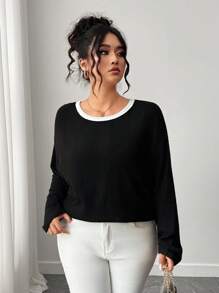 SHEIN CURVE+ 女式 V 领针织开衫，后背双蝴蝶结，长袖上衣，适合秋季穿着 - 黑色 - 查看 6