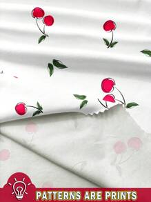 Soleia Đầm mini hở lưng, cổ chữ V khoét sâu cho nữ, thích hợp cho kỳ nghỉ hè, họa tiết quả anh đào - Nhiều màu - Xem 3