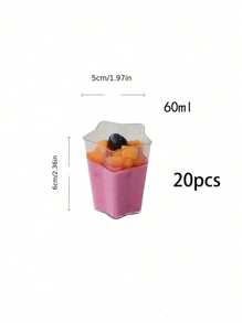 SHEIN 五角星慕斯杯布丁木糠杯提拉米苏果冻甜品台杯一次性塑料创意迷你无盖10个20个