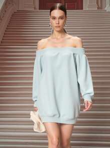 Franclia Fall Women Clothes,Women's Woven Autumn And Winter One Shoulder Long Sleeved Fashionable Loose Casual Versatile Regular Hoodie,Back To School Outfits Women Pullover - Light Grey - View 1