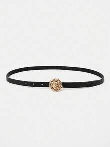 MOTF PREMIUM GOLD ROSE METAL DETAIL PU LEATHER BELT - Black - View 3