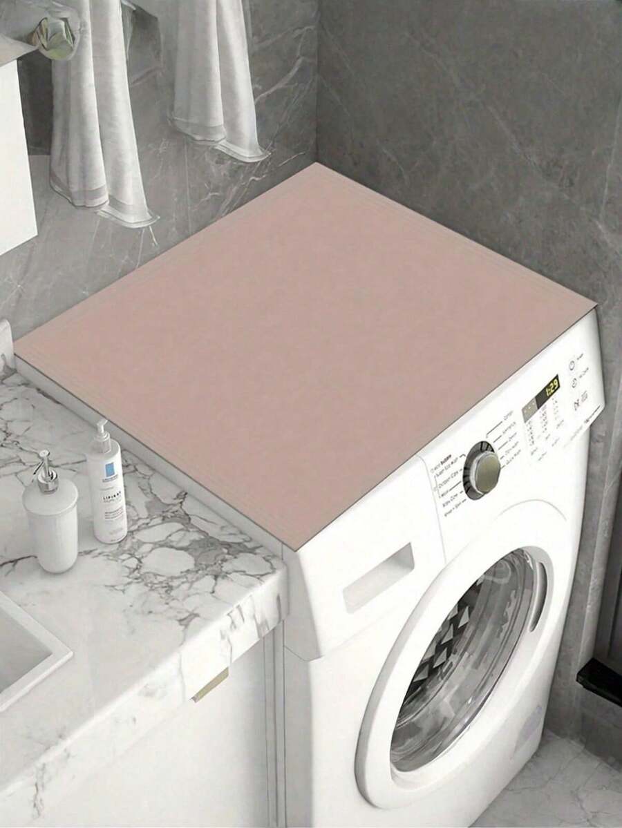 SHEIN 1 件洗衣机和烘干机罩保护垫，硅藻土洗衣机烘干机罩，适用于顶部，快干且高吸水性洗衣机和烘干机顶部保护套，粉色，袋子，组织器，存储 - 彩色 - 查看 1