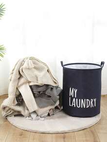 SHEIN 1pc Foldable Waterproof Japanese Style Large Cloth ToyLaundry Basket, Suitable For Bathroom And Daily Use