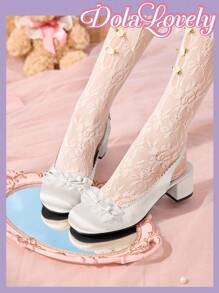 Dola Lovely Bowknot Decor French Mary Jane Elegant High Heel Shoes