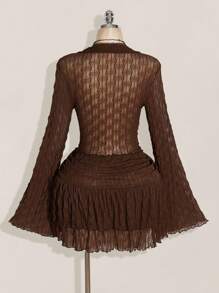 SHEIN ICON 大码休闲修身长袖上衣和裙子两件套，适合秋季